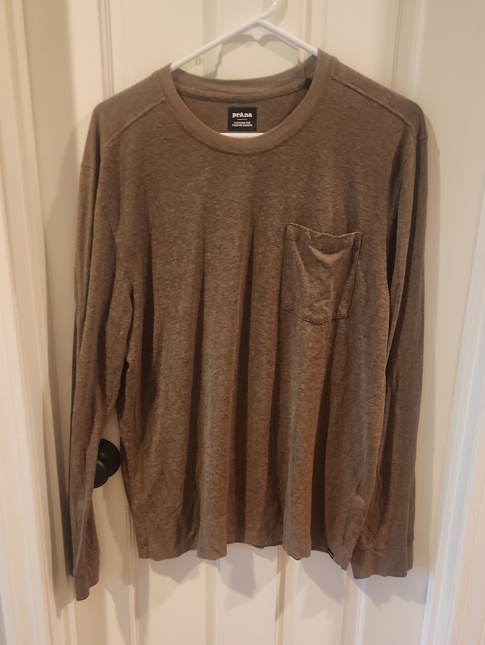 Prana Men's Long Sleeve Pocket Tee - Olive Brown